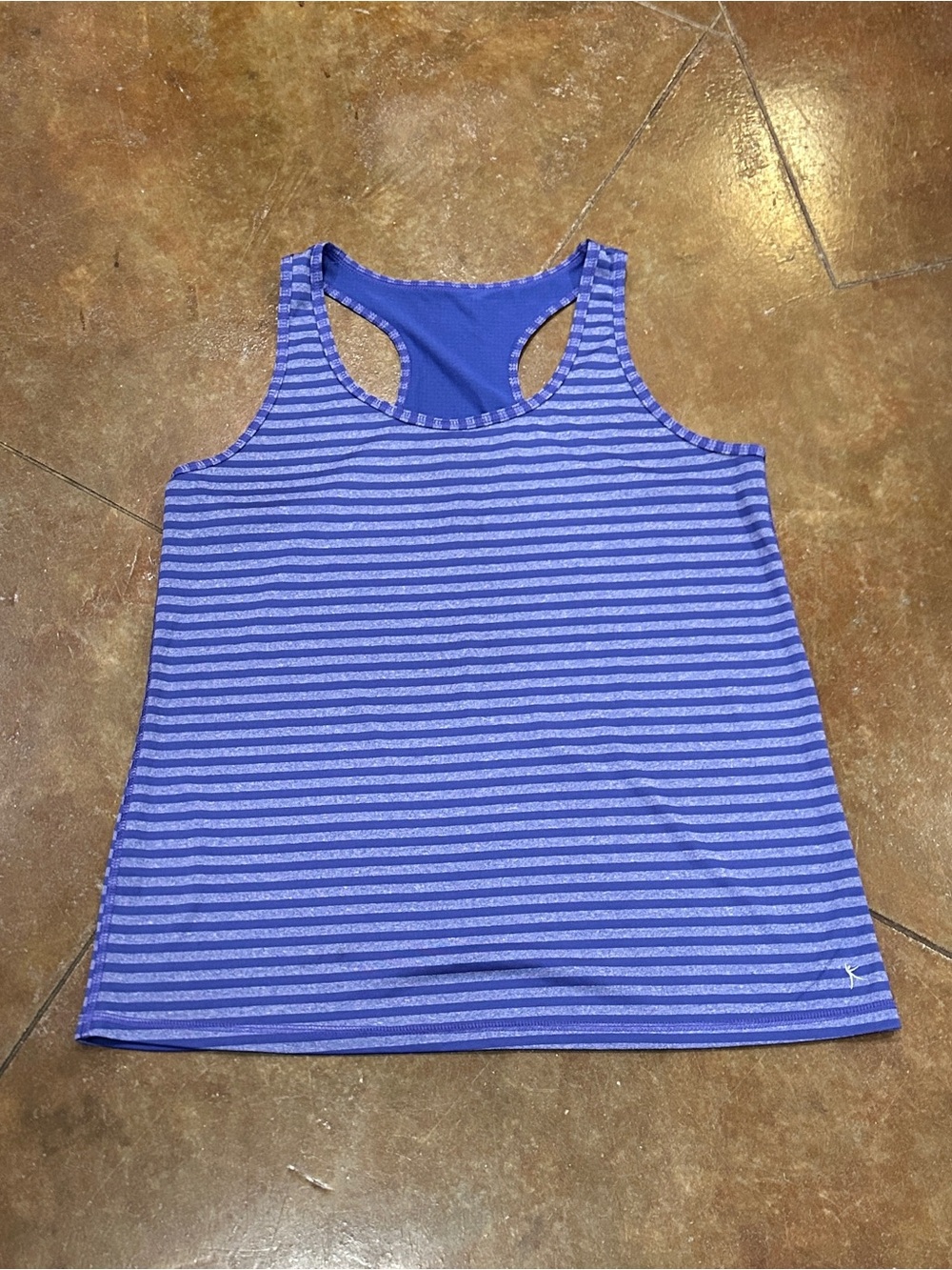 Danskin Blue and Light Blue Striped Racerback Tank